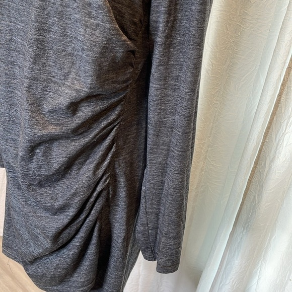 Treasure & Bond Gray Long Sleeve Ruched Side Dress Size 1X - Picture 6 of 7
